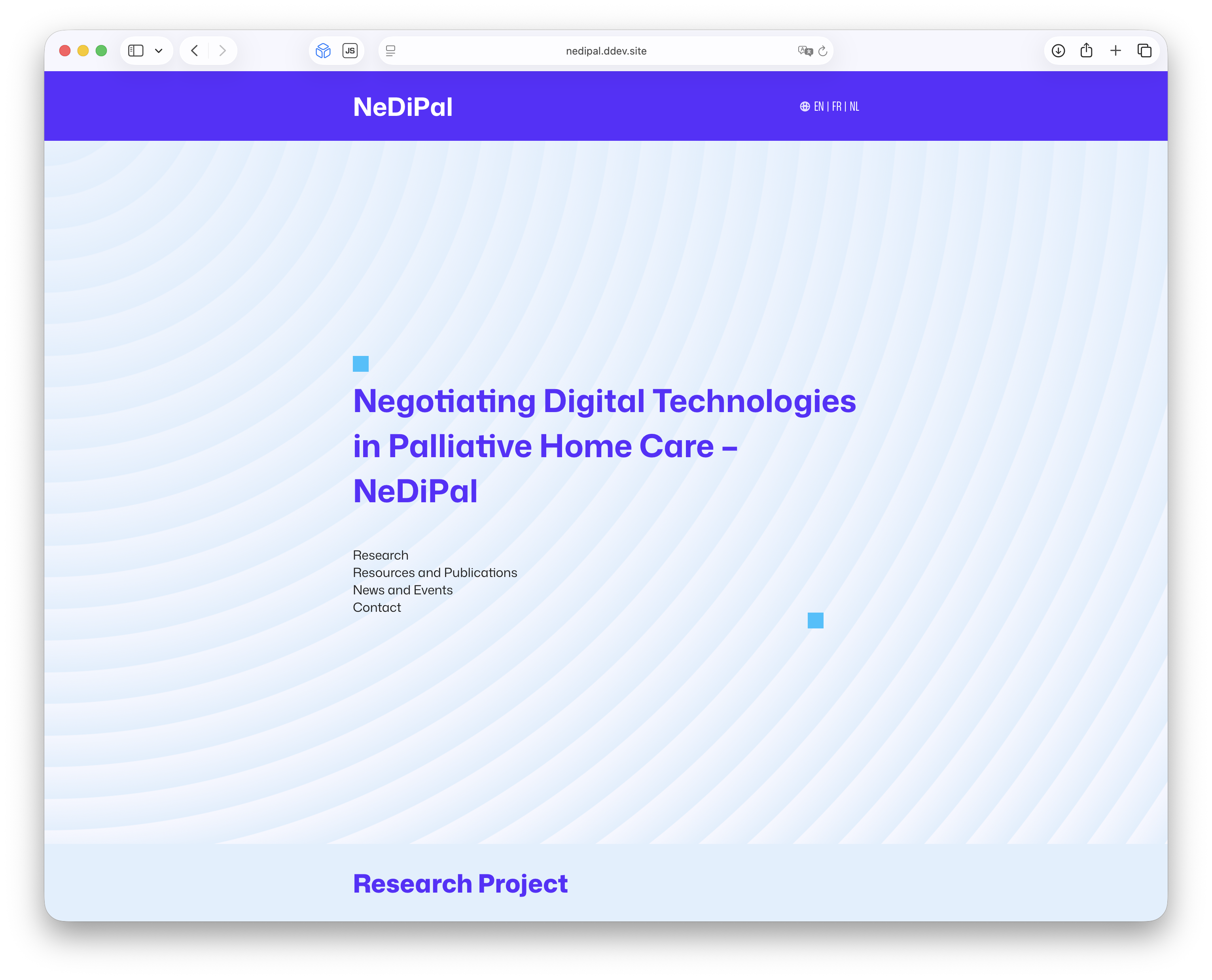 Screenshot of NeDiPal Website